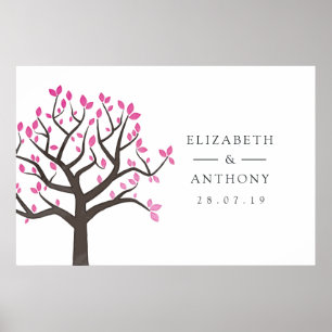Poster Casamento de Árvore em Aquarela