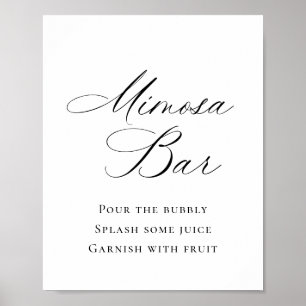 Poster Casamento de Bar Mimosa Simples e Elegante