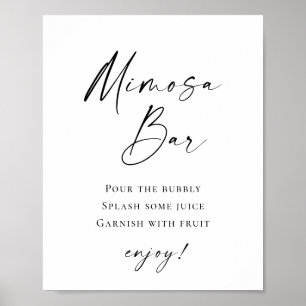 Poster Casamento de Bar Mimosa Simples e Elegante