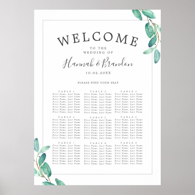 Poster Casamento de Bayou Botanicals | 9 MESA | Organogra (Frente)