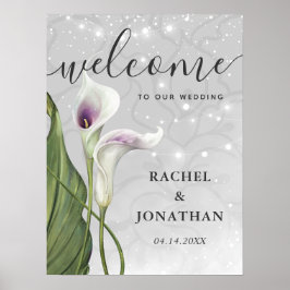 Poster Casamento de Boas-vindas a Calla Lily White e Purp