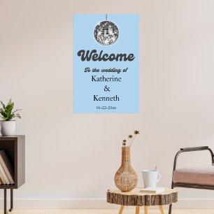 Poster Casamento de Boas-Vindas à Disco Balls