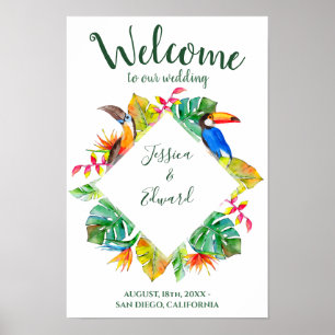 Poster Casamento de Boas-vindas ao Colorir Paraíso Tropic
