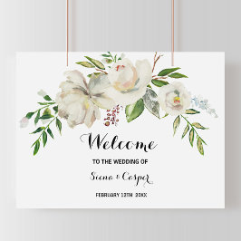 Poster Casamento de Boas-vindas da Elegante Winter White 