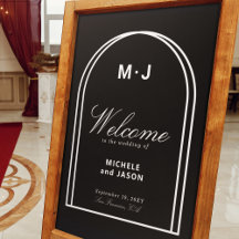 Casamento de boas-vindas do Black White Arch Minim