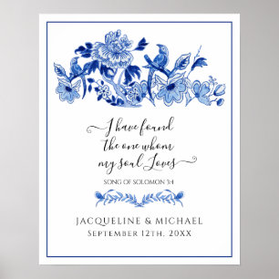 Poster Casamento de Boas-Vindas Florais China