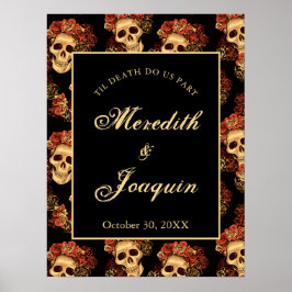 Poster Casamento de Boas-vindas Personalizado com Caveira