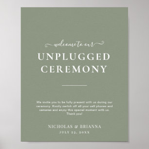 Poster Casamento de Boho Desplugado por Sage Verde Minima