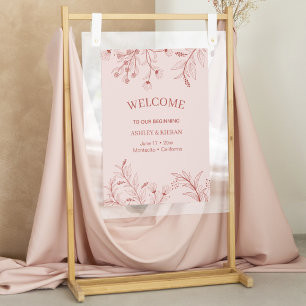 Poster Casamento de Boho Floral Elegante