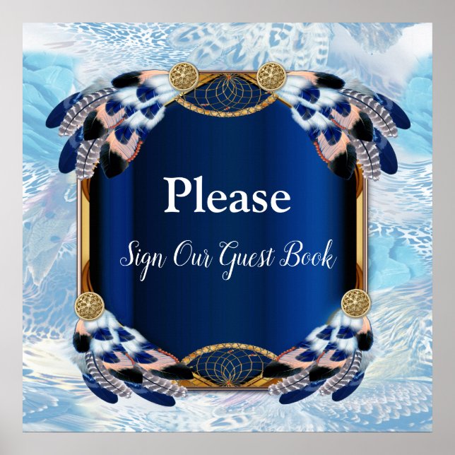 Poster Casamento de caçador de sonhos azuis (Frente)