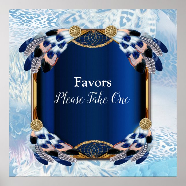 Poster Casamento de caçador de sonhos azuis (Frente)