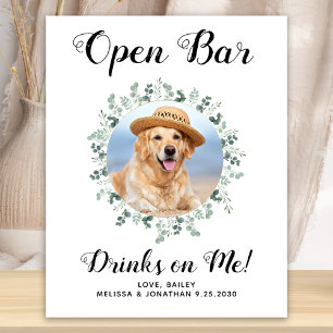 Poster Casamento de Cachorro de Estimação Bar Aberto Pers