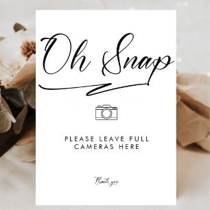 Poster Casamento De Câmera Descartável E Elegante