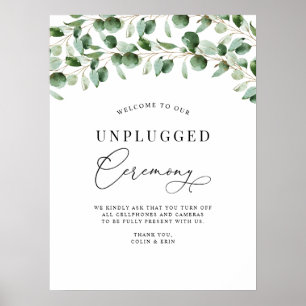 Poster Casamento de cerimônia Eucalyptus Greenery desplug