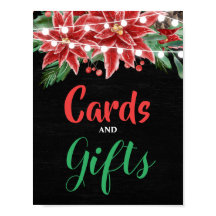 Casamento de Chalkboard Red Poinsettia Christmas