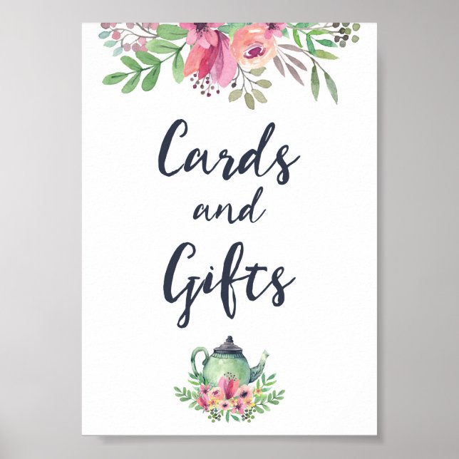 Poster Casamento de Chás de fraldas de Bridal com Cartões (Frente)