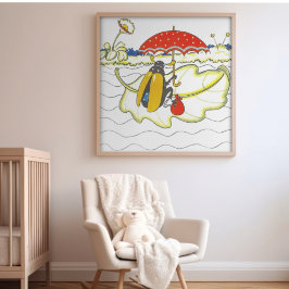 Poster Casamento de Contos de Fadas Vintage na Floresta 