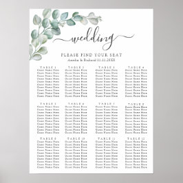 Poster Casamento de Eucalipto Verde Água-forte Rústico