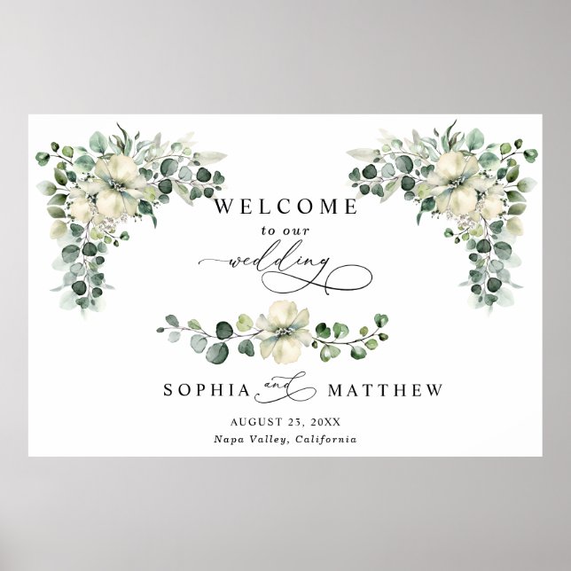 Poster Casamento de Eucalipto Verdejante (Frente)