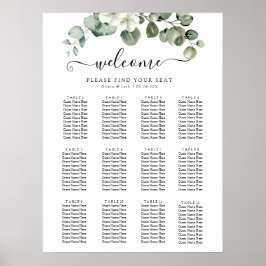 Poster Casamento de Eucalyptus aquarela Rustic Greenery