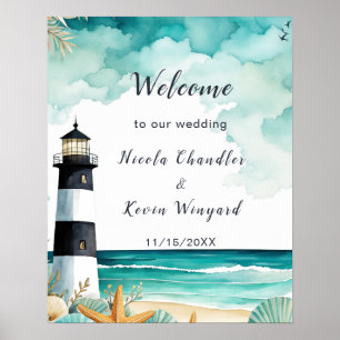 Poster Casamento de Farol Náutico