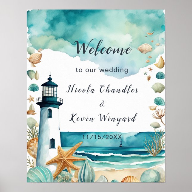 Poster Casamento de Farol Náutico (Frente)