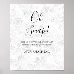 Poster Casamento de Floco de Neve de Inverno