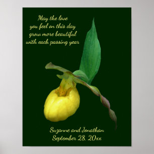 Poster Casamento de Flor de Senhora Amarela Personalizado