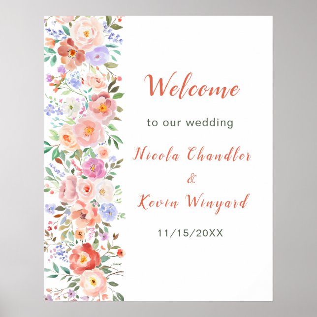 Poster Casamento de Flores primavera (Frente)