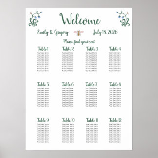 Poster Casamento de Flores Whimsical