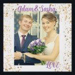 Pôster Casamento de fotografia personalizada russa e bran<br><div class="desc">Fotografia personalizada russa e branca,  foto de casamento e impressão,  um presente para noiva e noivo,  salvem as memórias</div>