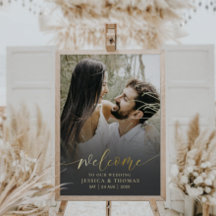 Casamento de Fotografias Douradas e Pretas para Ca