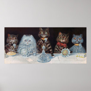 Poster Casamento de Gato, Casamento, Noiva, Louis Wain