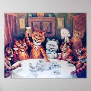 Poster Casamento de gatos, Casamento, noiva, Louis Wain