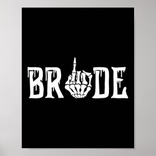 Poster Casamento de Halloween Noiva Groom Skeleton até a