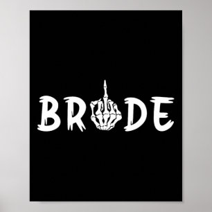Poster Casamento de Halloween Noiva Groom Skeleton até a