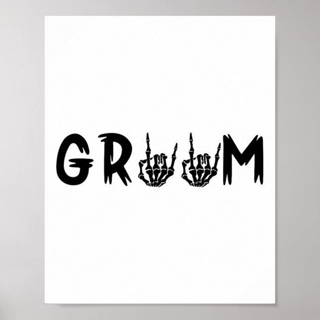 Poster Casamento de Halloween Noiva Groom Skeleton até a  (Frente)