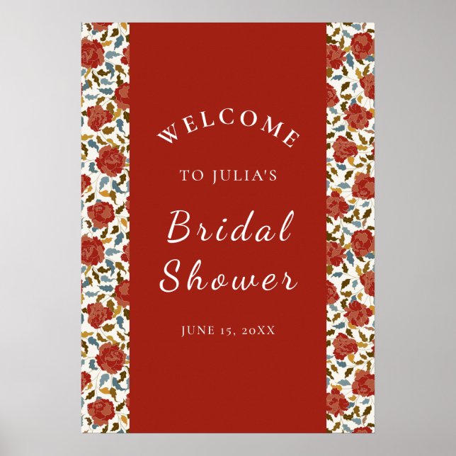 Poster Casamento de Jardim de Pétalas Florais de Rosa Sel (Frente)