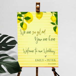 Poster Casamento De Lemon Citrus, Bem-Vindo Ao Nosso Casa
