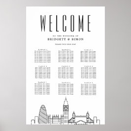 Poster Casamento de Londres | Pontos 9 Gráfico de Assento