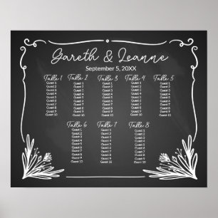Poster Casamento de mesa de assentos de quadro
