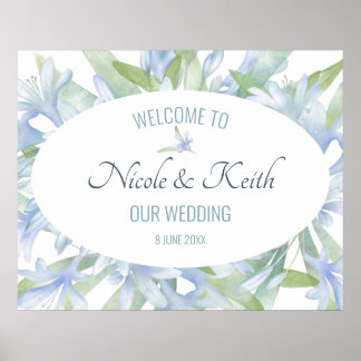 Poster Casamento de Molas Azuis