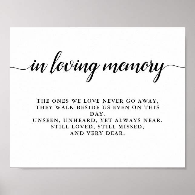 Poster Casamento de Monograma Branco e Preto Moderno (Frente)