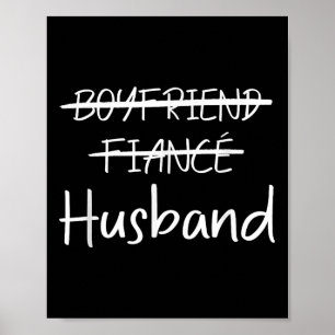 Poster Casamento de namorado Fiance Camisetas Husband Bac