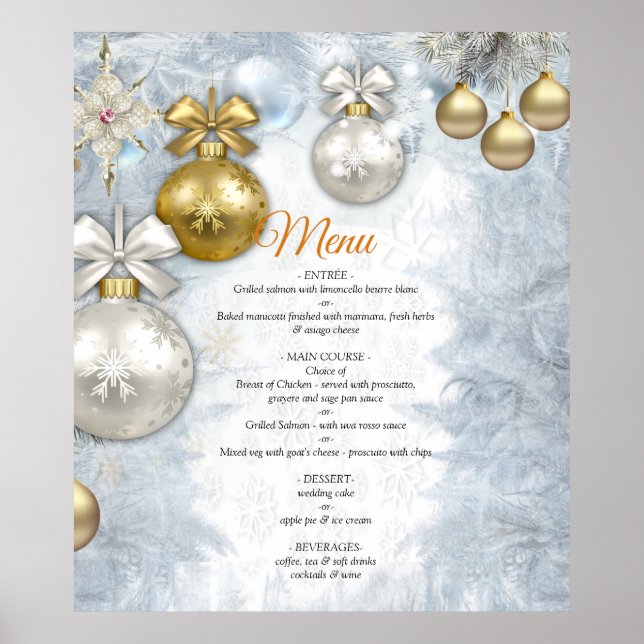 Poster Casamento de Natal Branco (Frente)