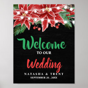 Poster Casamento de Natal do Quadro Vermelho