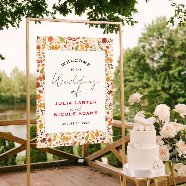 Poster Casamento de outono de outono de outono Russo Seco (Criador carregado)