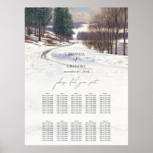 Poster Casamento de Paisagem de Inverno de Aquarela