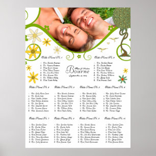Pôster Casamento de Pássaros de Amor Art Nouveau