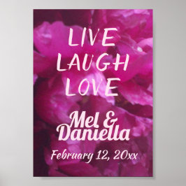 Poster Casamento de Penas Roxas com Amor ao Vivo
